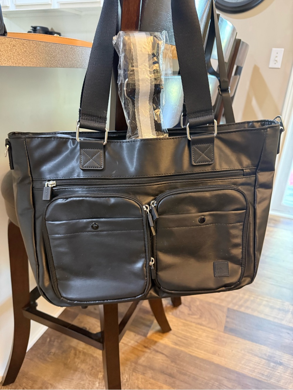 IHKWIP Cargo Catchall Tote with handles & Crossbody Strap - Metallic Black - Picture 2 of 13